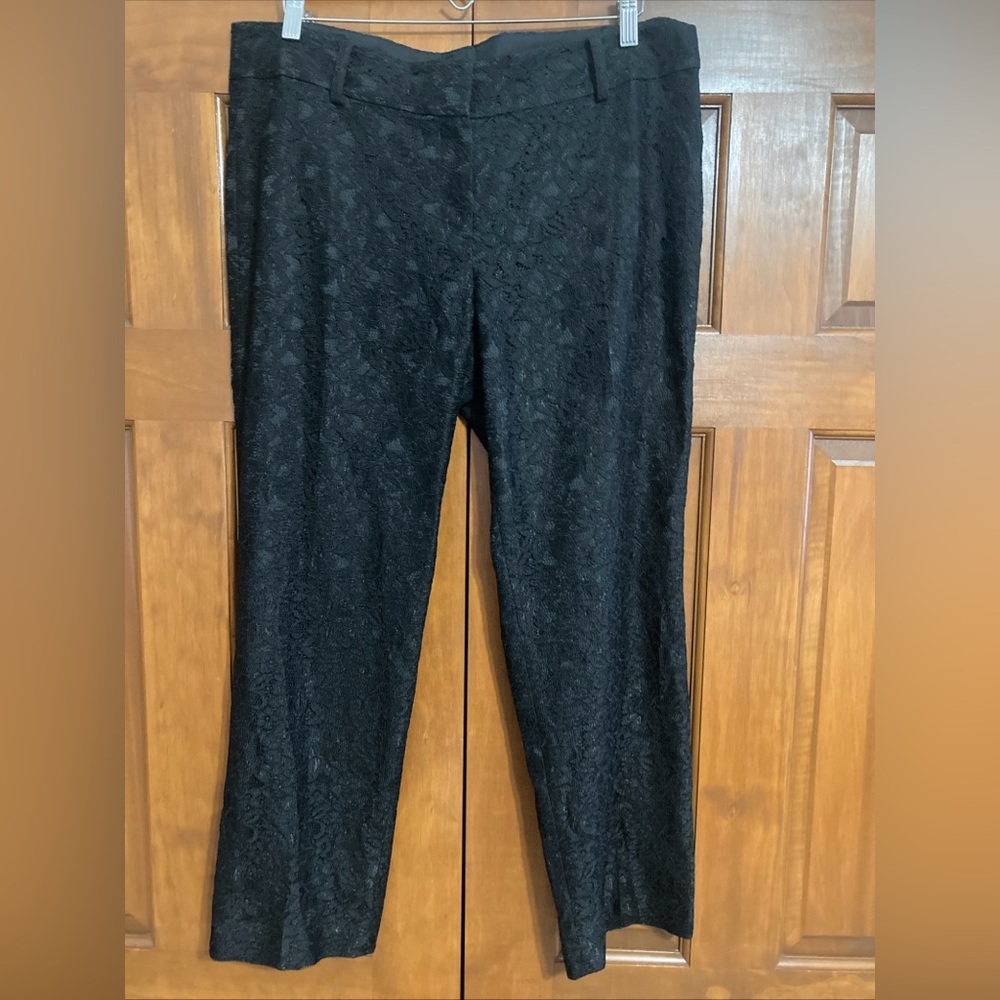 Ann Taylor Black ankle lace dressy cocktail pants women’s size 14